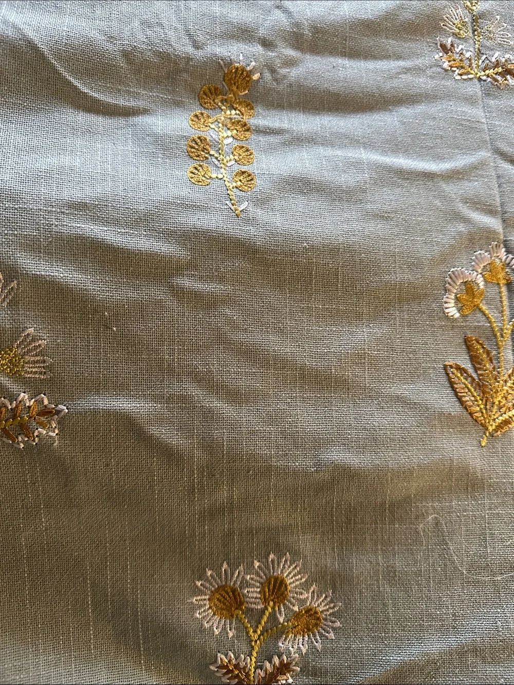 Anthropologie Rosalie Cotton Embroidered Floral Curtain NEW 1 Panel